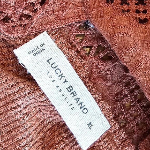 Lucky Brand NWT XL Tank Camisole Cotton Coral - Picture 6 of 10